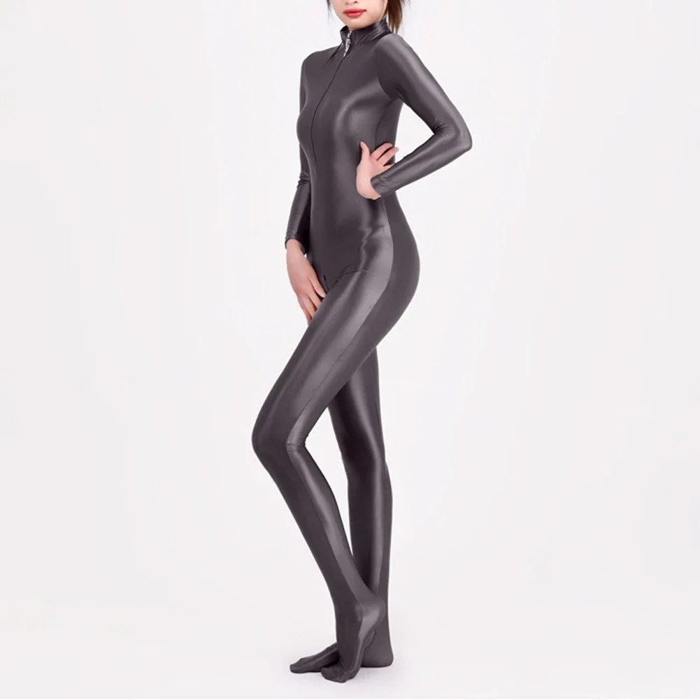 Women's Sexy Oily Glossy Long Sleeve Elastic Bodysuit Full Body Tights Crotchless Oily Shiny Leotard Jumpsuit Female Underwear
Women's Sexy Oily Glossy Long Sleeve Elastic Bodysuit Full Body Tights Crotchless Oily Shiny Leotard Jumpsuit Female Underwear