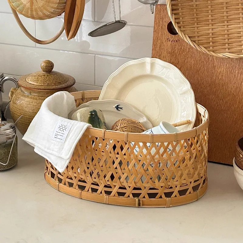 Bamboo woven rattan bowls and plates drain basket, fruit basket, bamboo basket storage basket
Bamboo woven rattan bowls and plates drain basket, fruit basket, bamboo basket storage basket