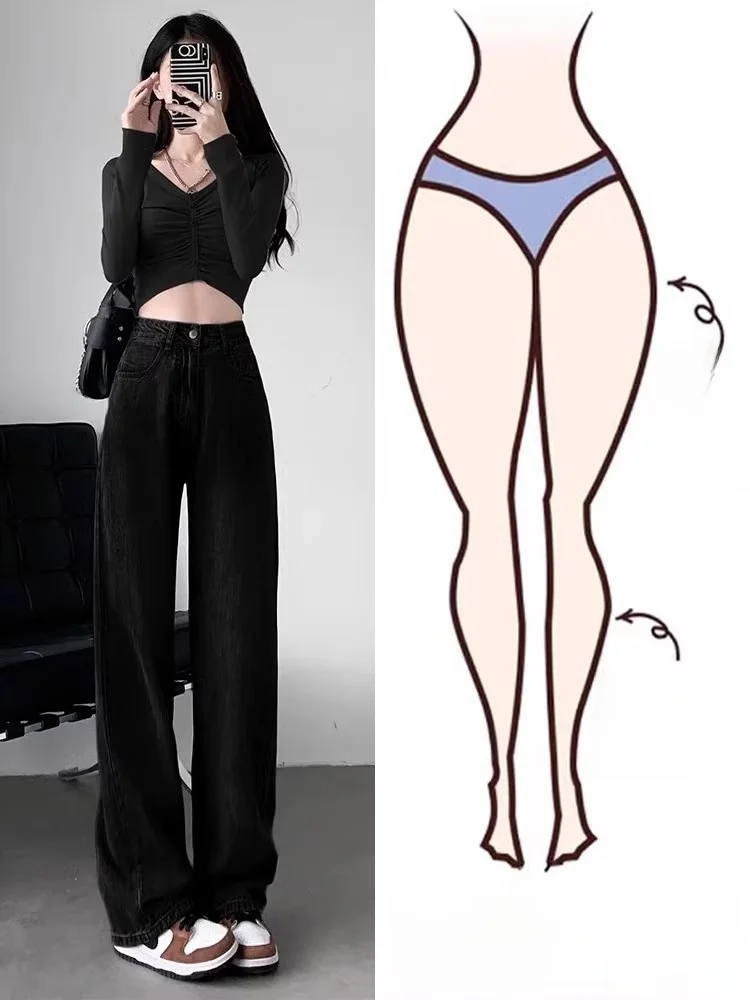 High Waist Straight Leg Jeans Women's Autumn Winter plus Size Loose Wide Leg Floor Length Pants Hips Concealing Pear Shape Body
High Waist Straight Leg Jeans Women's Autumn Winter plus Size Loose Wide Leg Floor Length Pants Hips Concealing Pear Shape Body