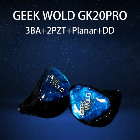 GEEKFLY GEEKWOLD GK20 PRO 3BA+2PZT+Planar+DD IEMs HIFI Wired In-ear Earphones Monitor Headphone with Replaceable Cable