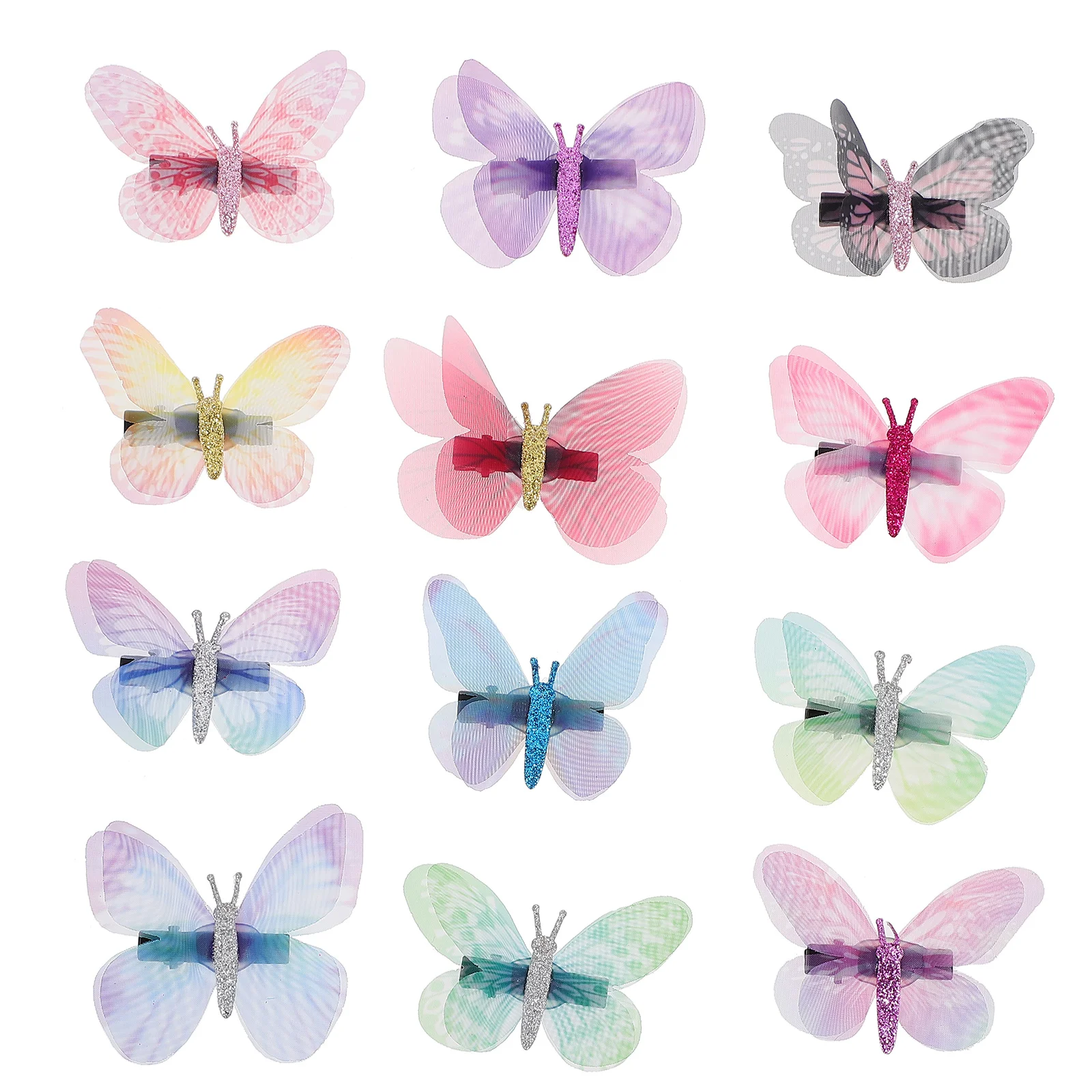 12 Pcs Tulle Butterfly Hair Clip Little Accessories Headdresses Girls Hair Decor Elegant Design Fashion Modeling Hairpins
12 Pcs Tulle Butterfly Hair Clip Little Accessories Headdresses Girls Hair Decor Elegant Design Fashion Modeling Hairpins