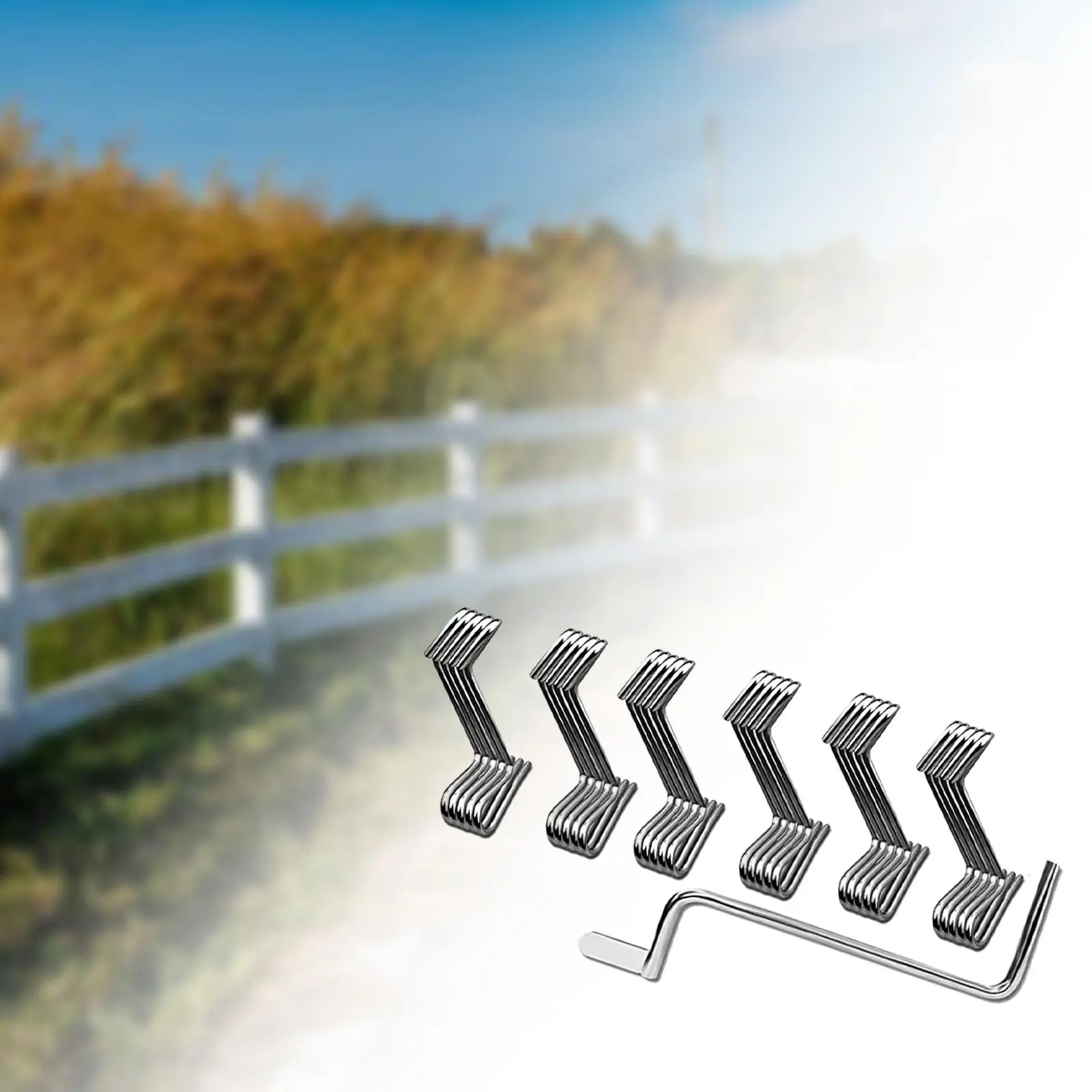 30 Pieces Fence Wire Tightener Fence Wire Tensioning Tool for Fence Post Repair Loose Sagging Strands Barbed Garden Fence Wire
30 Pieces Fence Wire Tightener Fence Wire Tensioning Tool for Fence Post Repair Loose Sagging Strands Barbed Garden Fence Wire