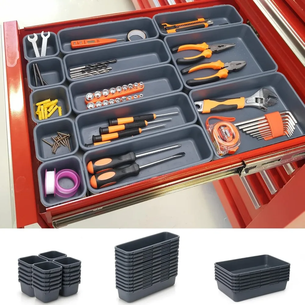 42 Compartment Tool Box Organizer Tray Dividers Rolling Chest Cabinet Drawer Storage for Hardware Parts Screws Nuts Small Tools
42 Compartment Tool Box Organizer Tray Dividers Rolling Chest Cabinet Drawer Storage for Hardware Parts Screws Nuts Small Tools