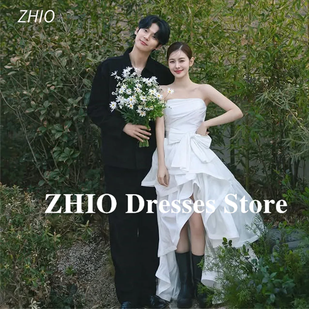 ZHIO Modern Strapless Irregular Level Korea Dress PhotoShoot Short With Bow Taffeta Bridal Gowns Customized Corset Back 2025
ZHIO Modern Strapless Irregular Level Korea Dress PhotoShoot Short With Bow Taffeta Bridal Gowns Customized Corset Back 2025