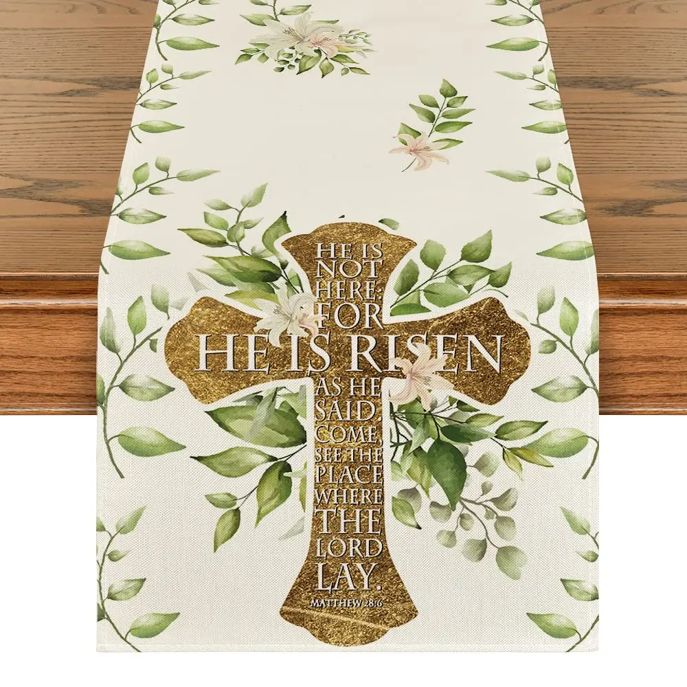 He is Risen Spring Summer Table Runner - Easter Decor for Indoor Outdoor Home Party
He is Risen Spring Summer Table Runner - Easter Decor for Indoor Outdoor Home Party
