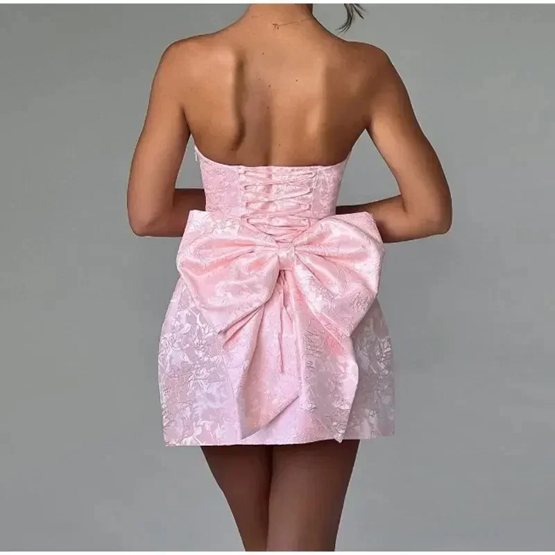 Back 3D Bow Birthday Dresses Woman Sexy Off Shoulder Prom Dress Chic Ladies Party Club Gowns Mini Dress Vestidos
Back 3D Bow Birthday Dresses Woman Sexy Off Shoulder Prom Dress Chic Ladies Party Club Gowns Mini Dress Vestidos
