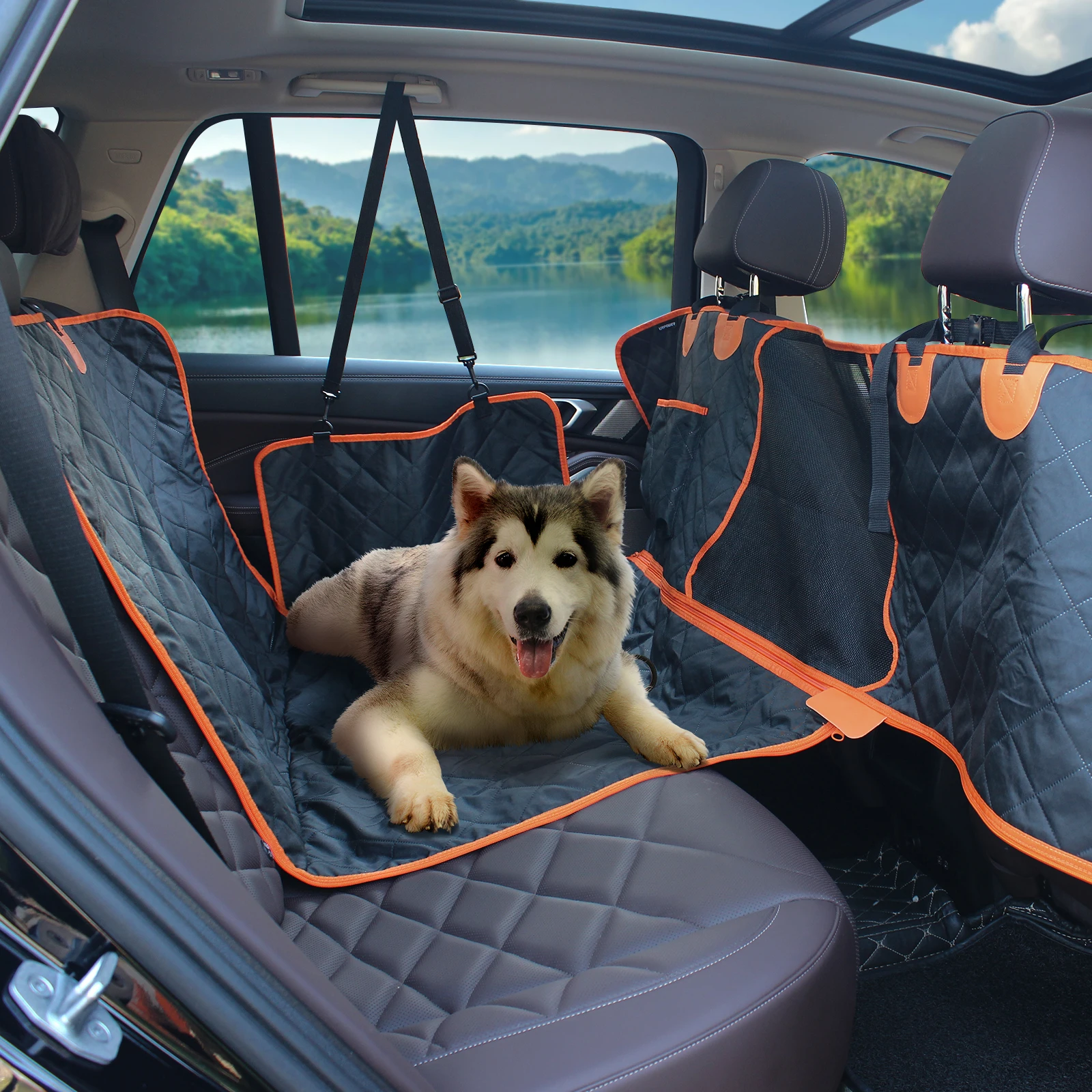 Dog Car Seat Cover for Back Seat with pockets, Dog Car Hammock with Mesh Window and Non-Slip Backseat Protector for Cars Trucks
Dog Car Seat Cover for Back Seat with pockets, Dog Car Hammock with Mesh Window and Non-Slip Backseat Protector for Cars Trucks