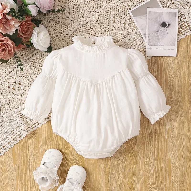 Baby Girl Bubble Romper Long Sleeve Romper Ruffled Solid Color Mock Neck Bodysuit Newborn Fall Clothes
Baby Girl Bubble Romper Long Sleeve Romper Ruffled Solid Color Mock Neck Bodysuit Newborn Fall Clothes