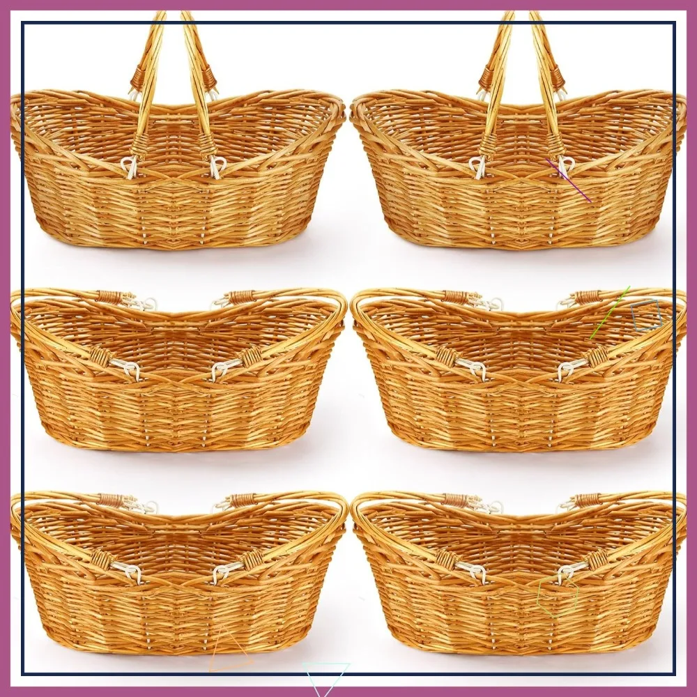 6 Pcs Hand Woven Wicker Picnic Basket Set with Handle, Harvest Baskets for Storage, Picnics, Easter, Wedding
6 Pcs Hand Woven Wicker Picnic Basket Set with Handle, Harvest Baskets for Storage, Picnics, Easter, Wedding