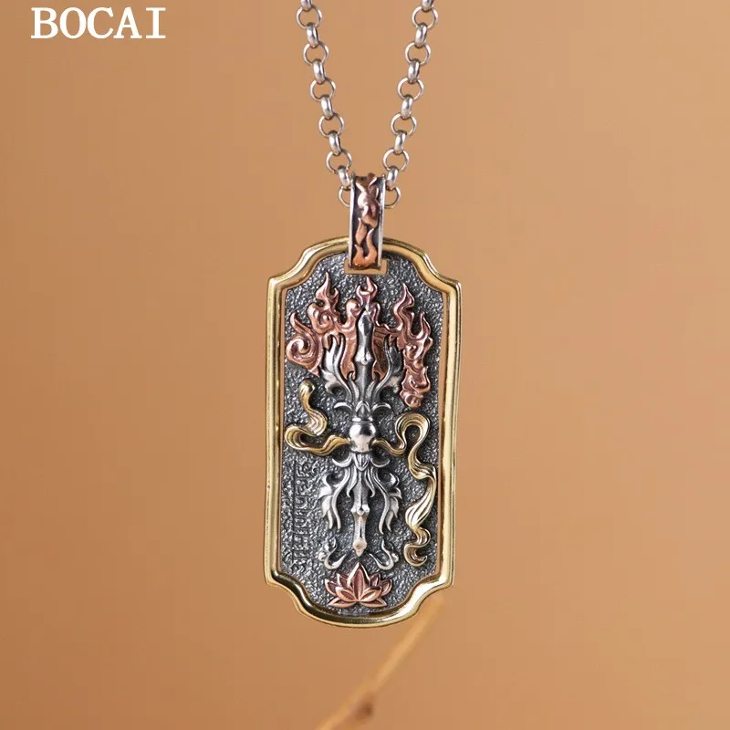 BOCAI S925 Silver Retro Personalized Niche Diamond Pestle Golden Lotus Flower Men's Pendant
BOCAI S925 Silver Retro Personalized Niche Diamond Pestle Golden Lotus Flower Men's Pendant