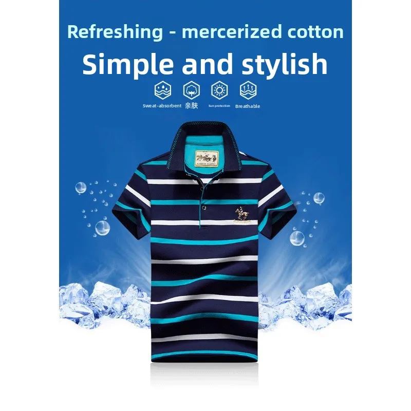 Men's Summer Fashion Pure Cotton Comfortable Short Sleeved T-shirt Outdoor Tennis Sports Striped Quick Drying Polo Shirt
Men's Summer Fashion Pure Cotton Comfortable Short Sleeved T-shirt Outdoor Tennis Sports Striped Quick Drying Polo Shirt