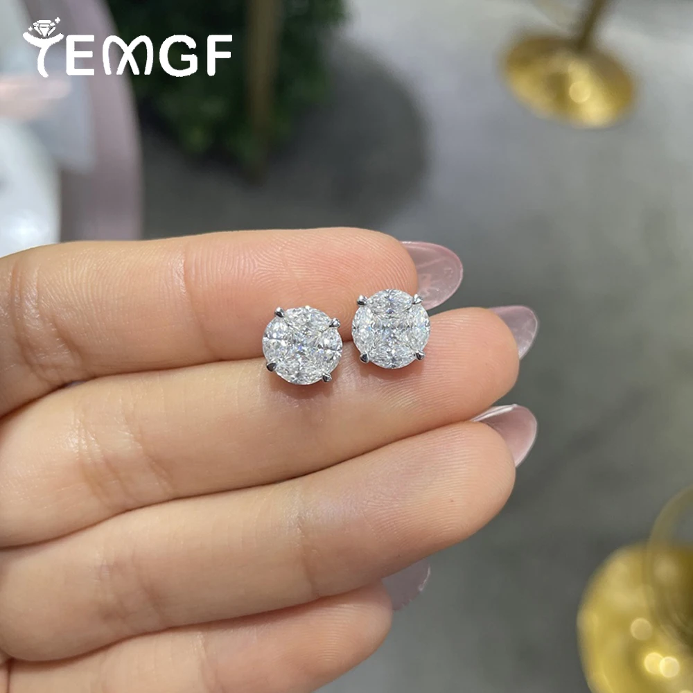 TEMGF Full Moissanite Studs Earrings 925 Pure Silver Non Allergenic for Women Sparkling Jewelry Gifts GRA Certified 3.2CT/Pair
TEMGF Full Moissanite Studs Earrings 925 Pure Silver Non Allergenic for Women Sparkling Jewelry Gifts GRA Certified 3.2CT/Pair