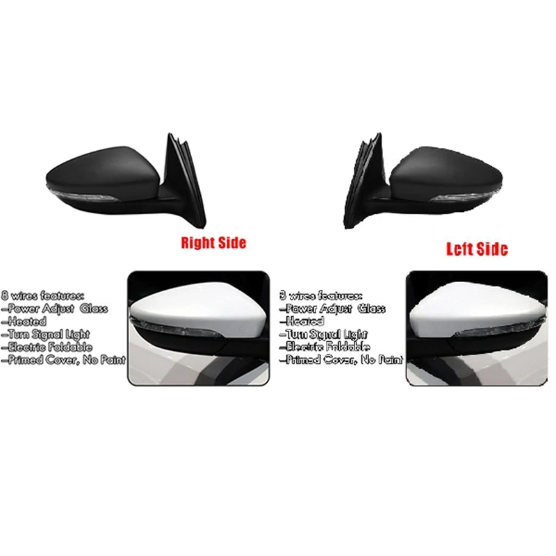 Side Rear View Mirror Assembly Power Glass Heated Turn Signal Foldable 8 Wires For JETTA 2011 - 2018
Side Rear View Mirror Assembly Power Glass Heated Turn Signal Foldable 8 Wires For JETTA 2011 - 2018