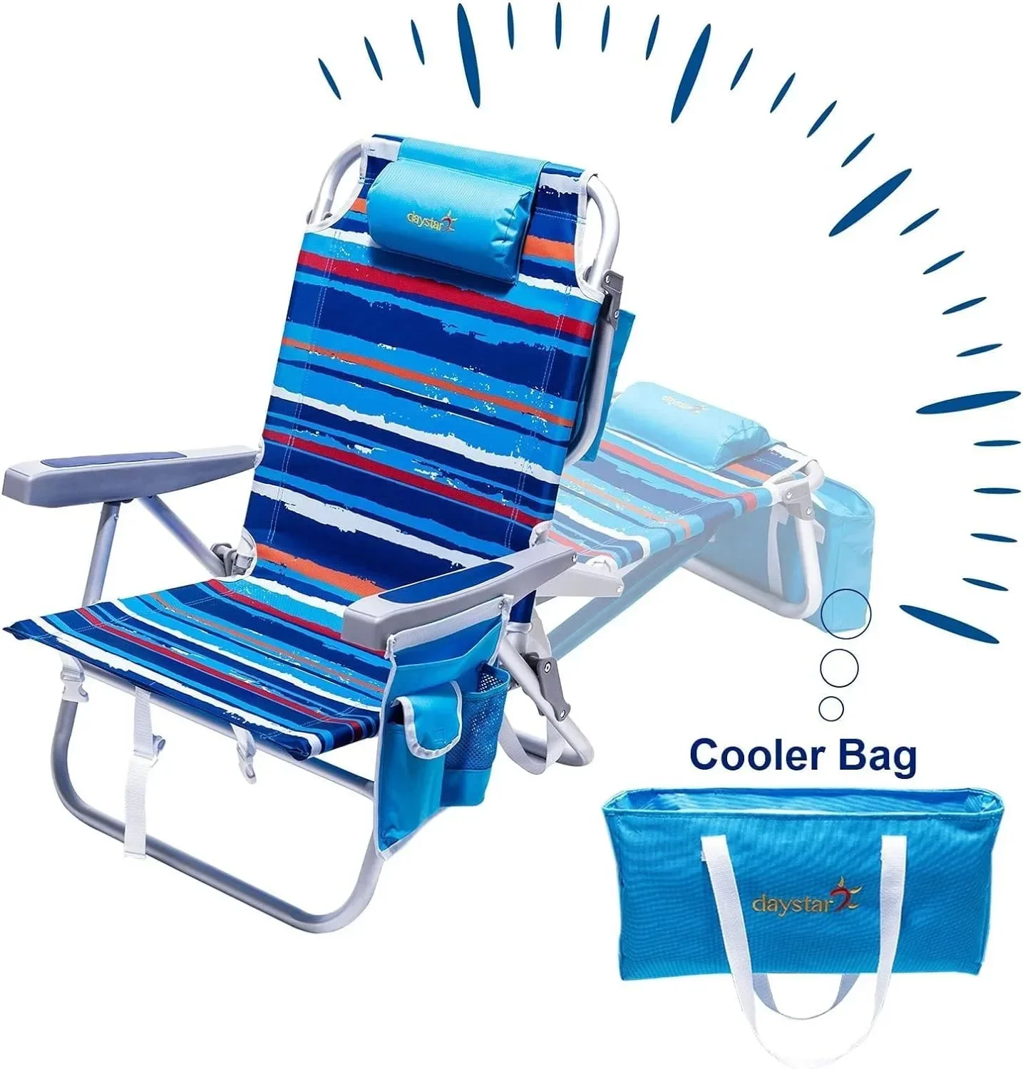 Low Beach Chair 5 Position Lay Flat, Portable Folding Backpack Beach Chairs Heavy Duty with Cooler Bag, for Lawn/Picnic/Fishing
Low Beach Chair 5 Position Lay Flat, Portable Folding Backpack Beach Chairs Heavy Duty with Cooler Bag, for Lawn/Picnic/Fishing