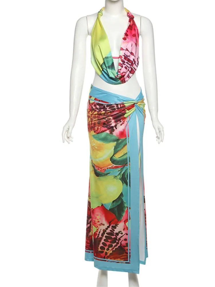 2 Piece Set Swimwear Skirt Cover-up Women Crop Tops And Long Skirt Bathing Suit Fashion Solid Hollow Sexy Beach Cover Up Outfits
2 Piece Set Swimwear Skirt Cover-up Women Crop Tops And Long Skirt Bathing Suit Fashion Solid Hollow Sexy Beach Cover Up Outfits
