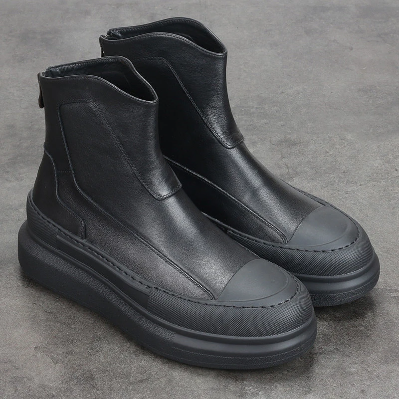 High top shoes men's autumn new leather fashion trend casual high top board shoes Korean version of everything with thick soles
High top shoes men's autumn new leather fashion trend casual high top board shoes Korean version of everything with thick soles