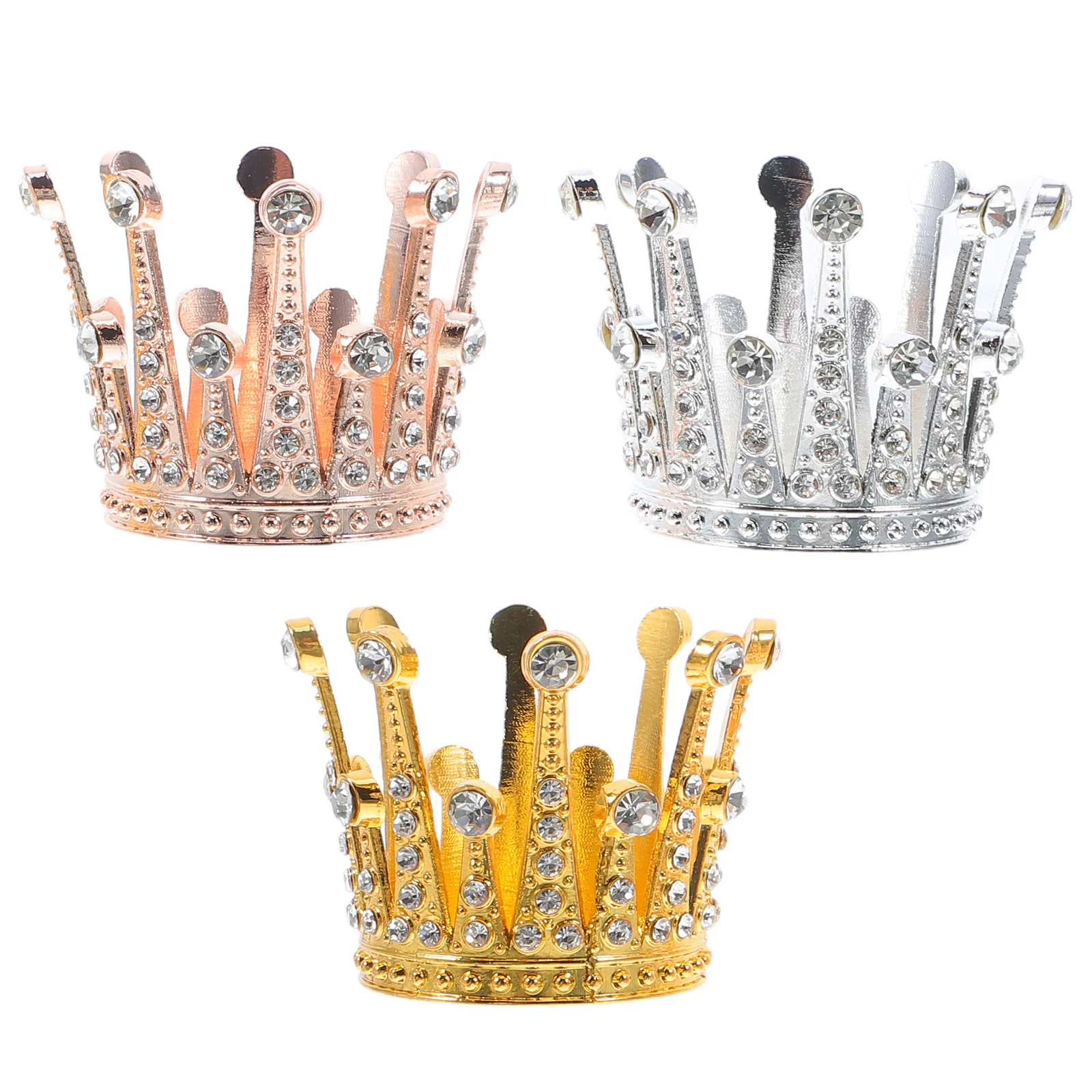 3pcs Mini Alloy Rhinestone Crown Cake Toppers Small Metal Decorations For Wedding Cake Ornament Cupcake Topper
3pcs Mini Alloy Rhinestone Crown Cake Toppers Small Metal Decorations For Wedding Cake Ornament Cupcake Topper