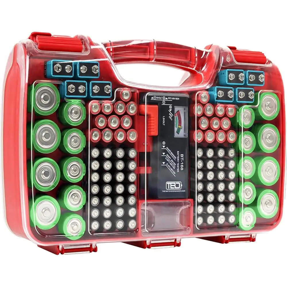 Free Shipping Battery Organizer Storage Case with Tester, Holds 180 Batteries, Clear Hinged Cover, Locking Lid - For AA, AAA, C,
Free Shipping Battery Organizer Storage Case with Tester, Holds 180 Batteries, Clear Hinged Cover, Locking Lid - For AA, AAA, C,