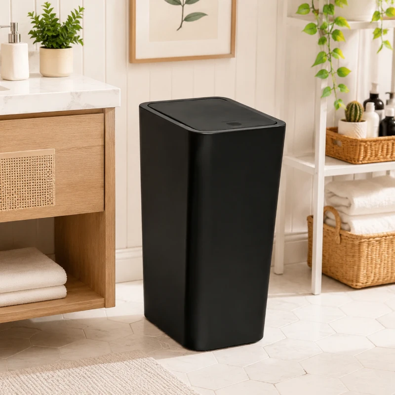 Black 2Pcs 10L Press Lid Trash Bin, Slim Gap Odor-Lock, Large Capacity Waste Container for Bathroom, Living Room & Office
Black 2Pcs 10L Press Lid Trash Bin, Slim Gap Odor-Lock, Large Capacity Waste Container for Bathroom, Living Room & Office