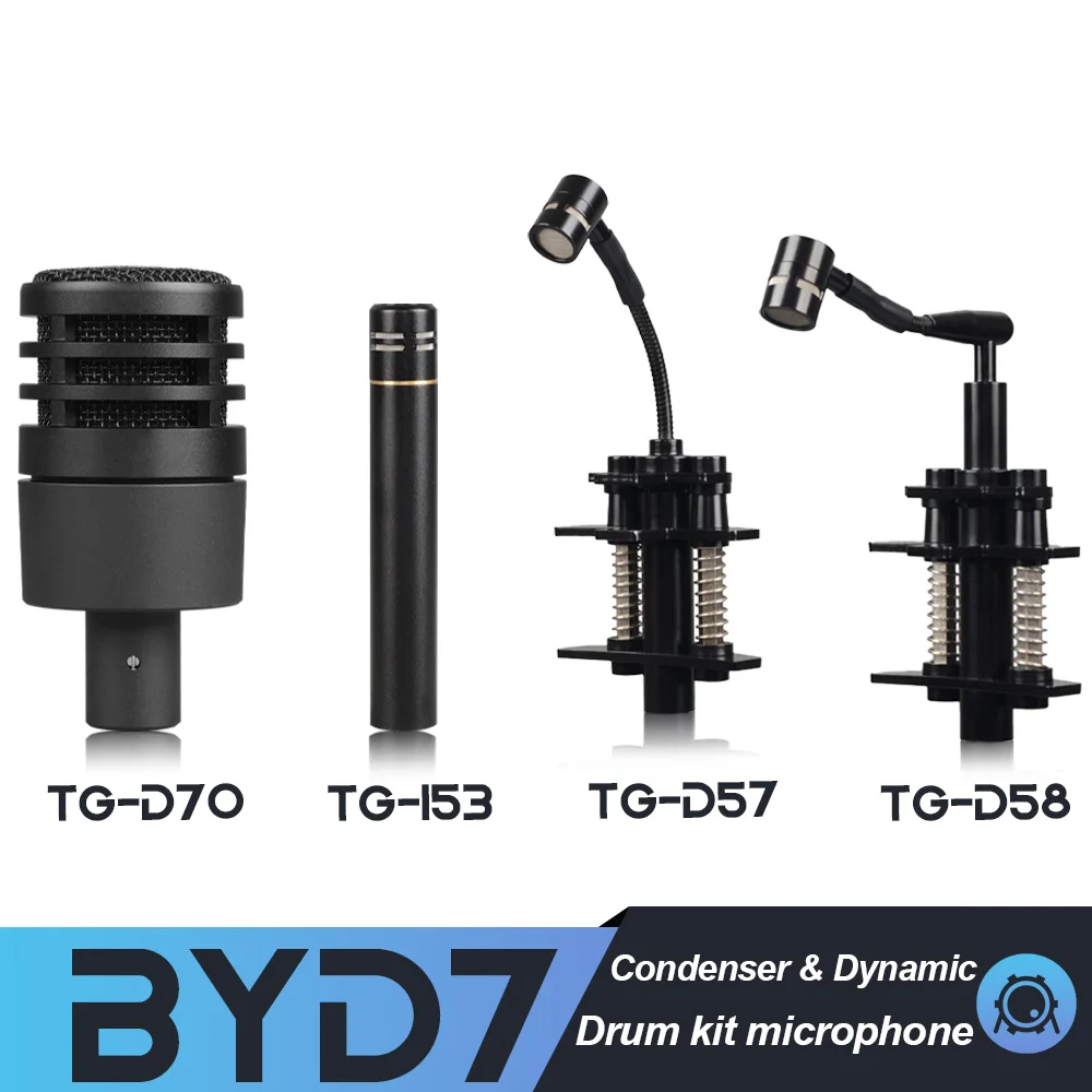 BYD7 TG-I53 D70 D57 D58/Tom Микрофон малого барабана (металл) Кардиоидный микрофон для барабанного инструмента Музыкальный звукосниматель
BYD7 TG-I53 D70 D57 D58/Tom Микрофон малого барабана (металл) Кардиоидный микрофон для барабанного инструмента Музыкальный звукосниматель