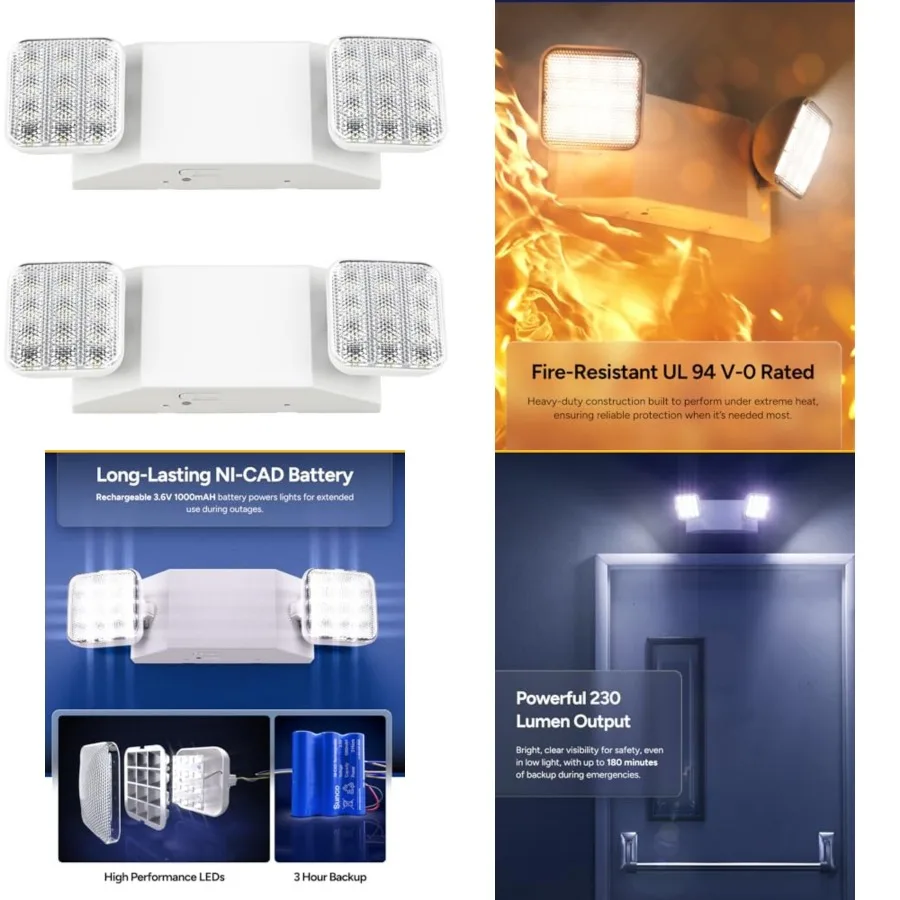 Sunco LED Emergency Lights, Commercial Lighting for Business, Power Outages, Offices, with Backup Battery 90 Minutes,Wall Mount
Sunco LED Emergency Lights, Commercial Lighting for Business, Power Outages, Offices, with Backup Battery 90 Minutes,Wall Mount