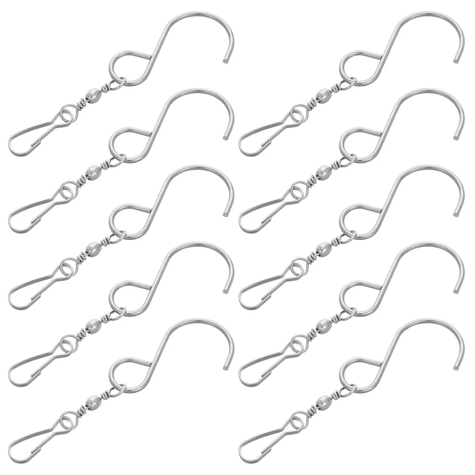 10 Pcs Hook Clip Wind Swivel Outdoor Metal Hanger Stainless Steel Birdcage Sun Catcher Supplies Spinner Hooks
10 Pcs Hook Clip Wind Swivel Outdoor Metal Hanger Stainless Steel Birdcage Sun Catcher Supplies Spinner Hooks