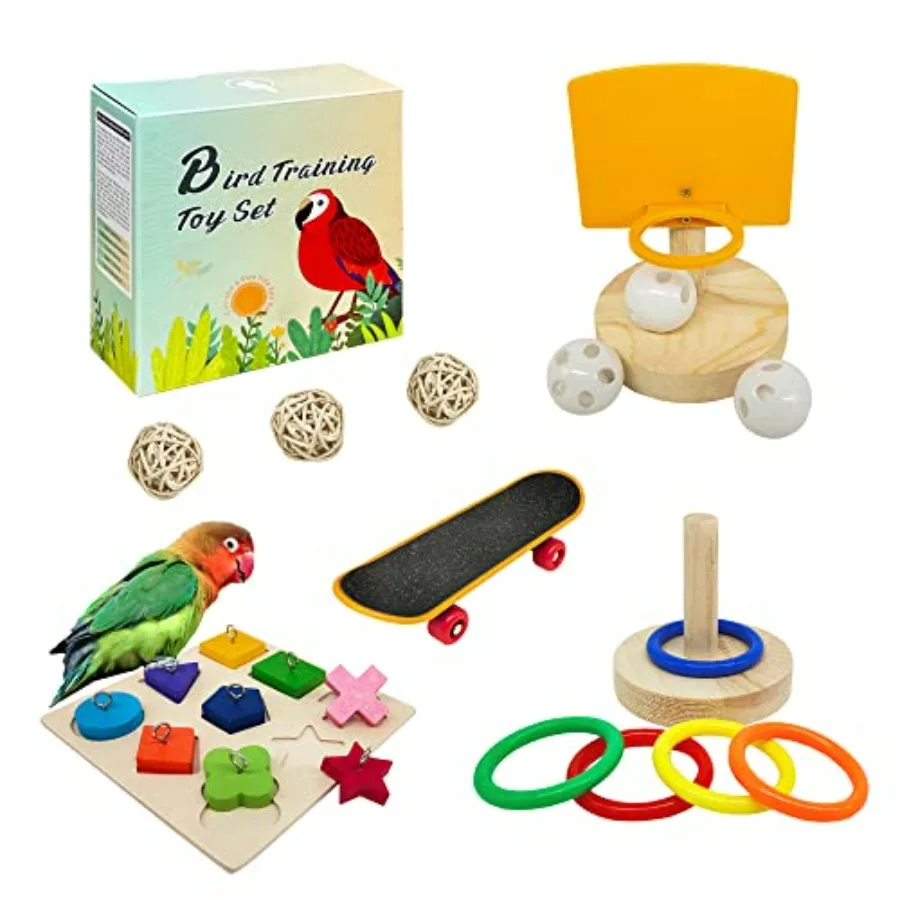 Bird Toys, Parrot Training Toys for Lovebird, Five-Types Parakeet Toys Sets for Conure, Cockatiel, 12 PCS Parrot Intelligence T
Bird Toys, Parrot Training Toys for Lovebird, Five-Types Parakeet Toys Sets for Conure, Cockatiel, 12 PCS Parrot Intelligence T