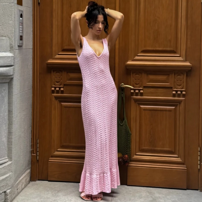Tsiisd Women's Premium Textured Knit Long Dress V Neck Bodycon Slim Ruffle Flared Summer Beach Vacation Party Women's Dresses
Tsiisd Women's Premium Textured Knit Long Dress V Neck Bodycon Slim Ruffle Flared Summer Beach Vacation Party Women's Dresses