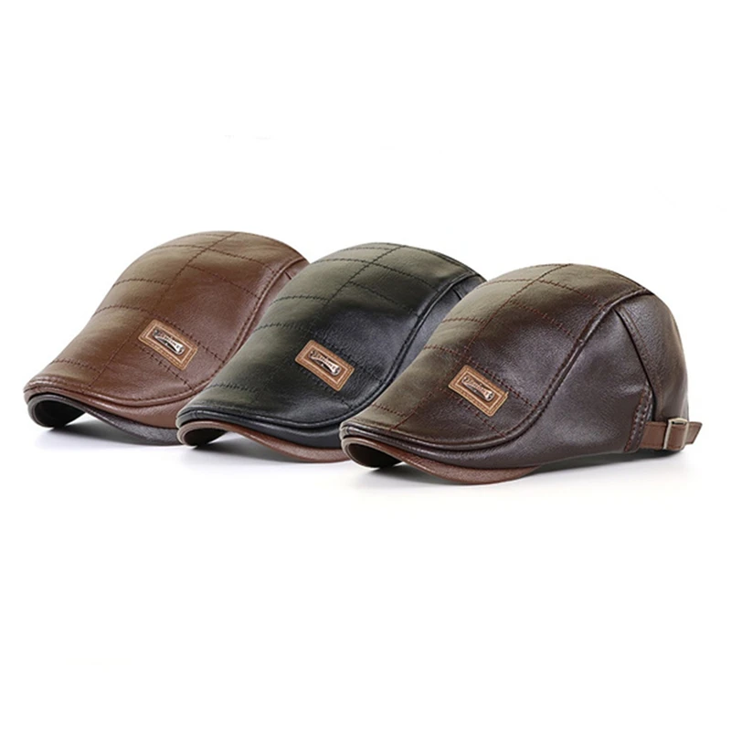 Top Level Leather Newsboy Cap Men Planas Duckbill Visor Hat Winter Autumn Warm Flat Caps Vintage Man Boinas Gatsby Hats
Top Level Leather Newsboy Cap Men Planas Duckbill Visor Hat Winter Autumn Warm Flat Caps Vintage Man Boinas Gatsby Hats