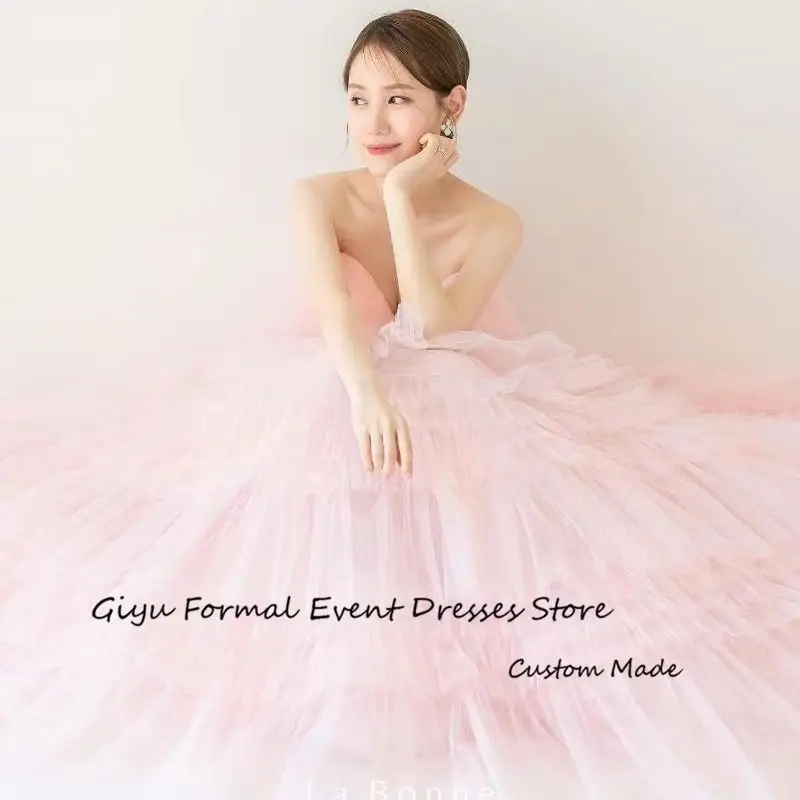 Giyu Princess Pink Tulle Wedding Dresses Strapless Korea Photoshoot Ruffles Evening Dress Bride Gowns Elegant Women Luxury
Giyu Princess Pink Tulle Wedding Dresses Strapless Korea Photoshoot Ruffles Evening Dress Bride Gowns Elegant Women Luxury