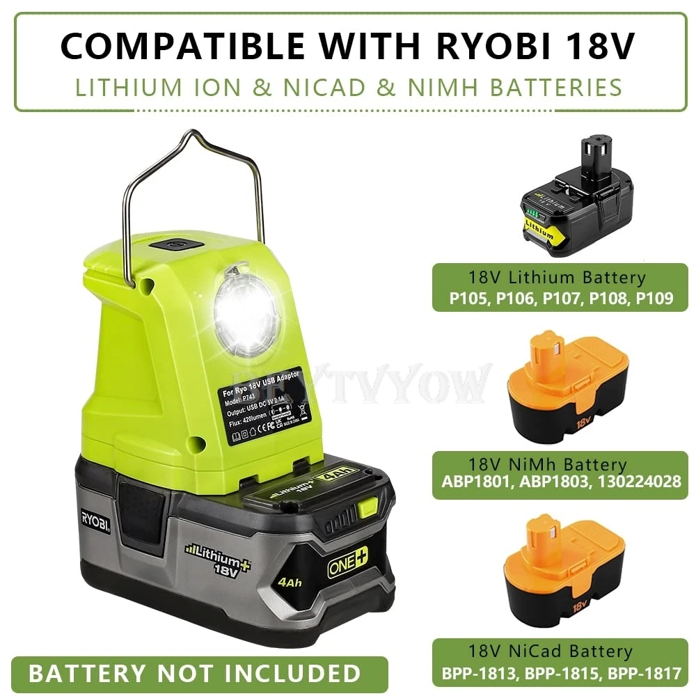 Портативный фонарь для Ryobi 18v батареи 420lm светодиодный рабочий свет с 2 портами USB 3 режима света и складной висящий крюк рабочий свет на открытом воздухе кемпинг фонарь для чрезвычайных ситуаций
Портативный фонарь для Ryobi 18v батареи 420lm светодиодный рабочий свет с 2 портами USB 3 режима света и складной висящий крюк рабочий свет на открытом воздухе кемпинг фонарь для чрезвычайных ситуаций