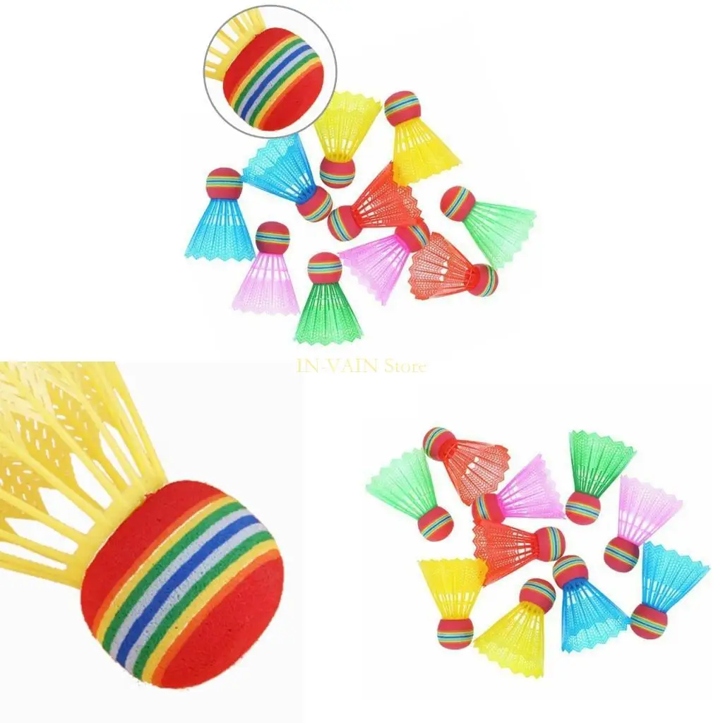 M5TC 10pcs/Pack Badminton Eva Rainbow Head Nylon Badminton Feath 
M5TC 10pcs/Pack Badminton Eva Rainbow Head Nylon Badminton Feath
