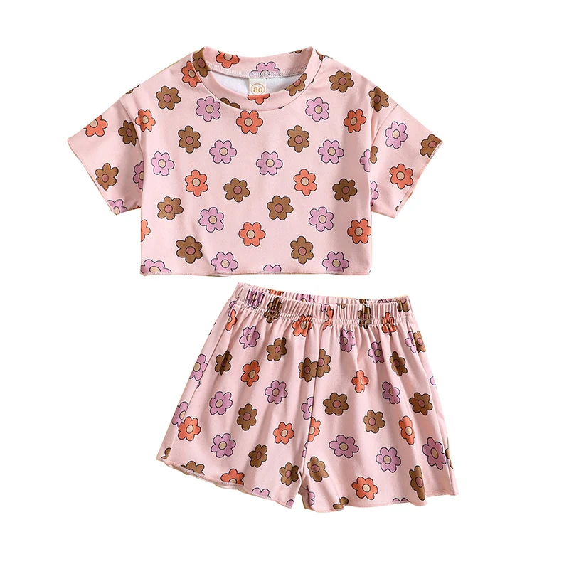 Toddler Girls 2PCS Shorts Sets Short Sleeve Crop T-shirt and Floral Shorts Sets Summer Clothes
Toddler Girls 2PCS Shorts Sets Short Sleeve Crop T-shirt and Floral Shorts Sets Summer Clothes