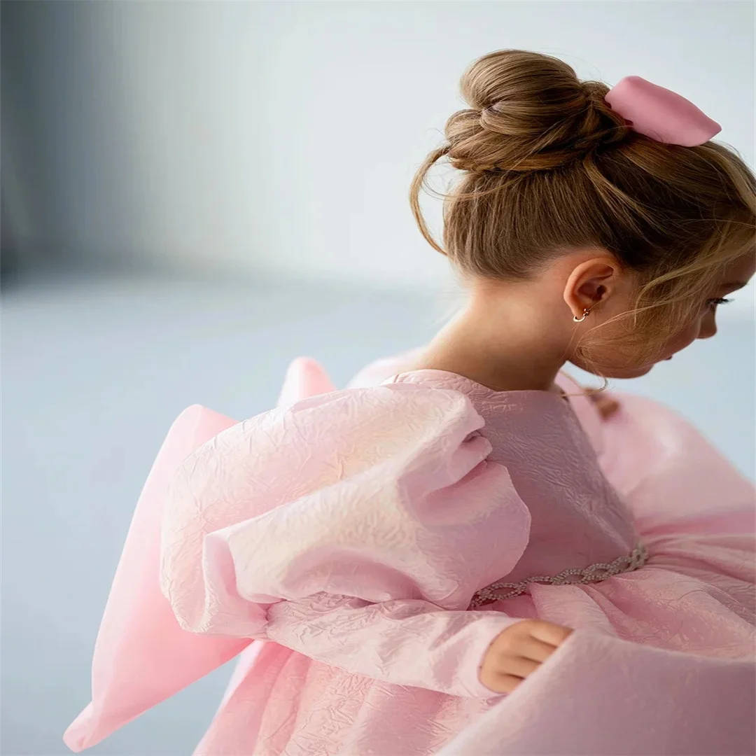 Princess Pink Customized Flower Girl Dress For Wedding Long Sleeve with Bow Kids Birthday Party First Communion Ball Gown
Princess Pink Customized Flower Girl Dress For Wedding Long Sleeve with Bow Kids Birthday Party First Communion Ball Gown
