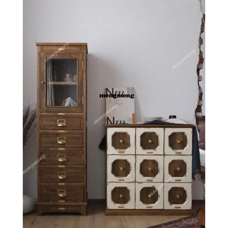 Solid Wood Multi-Drawer Storage Cabinet Retro Style Classification Display Entrance Cabinet
Solid Wood Multi-Drawer Storage Cabinet Retro Style Classification Display Entrance Cabinet