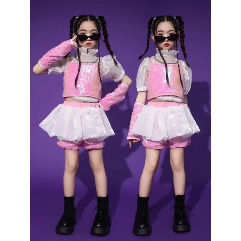 Girls Pink Sequin Jazz Dance Costume Kpop Outfits Cheerleading Performance Clothes Kids Hip Hop Catwalk Stage Clothing
Girls Pink Sequin Jazz Dance Costume Kpop Outfits Cheerleading Performance Clothes Kids Hip Hop Catwalk Stage Clothing