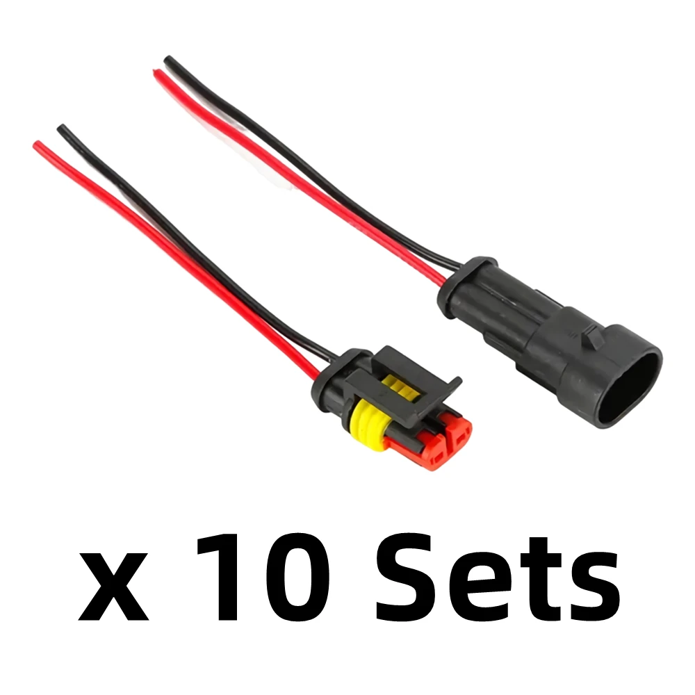10 Sets 2Pin Connector Plug Waterproof Connector Male And Female Way 20AWG Wire For Car Truck Boat Lights Wire Connection
10 Sets 2Pin Connector Plug Waterproof Connector Male And Female Way 20AWG Wire For Car Truck Boat Lights Wire Connection