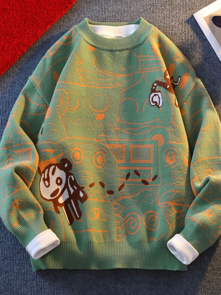 Cartoon Texture Knitted Sweater Casual round Ne American Sle Winter Youth Feel Men's Faion Comfortable Fit Long Sve
Cartoon Texture Knitted Sweater Casual round Ne American Sle Winter Youth Feel Men's Faion Comfortable Fit Long Sve