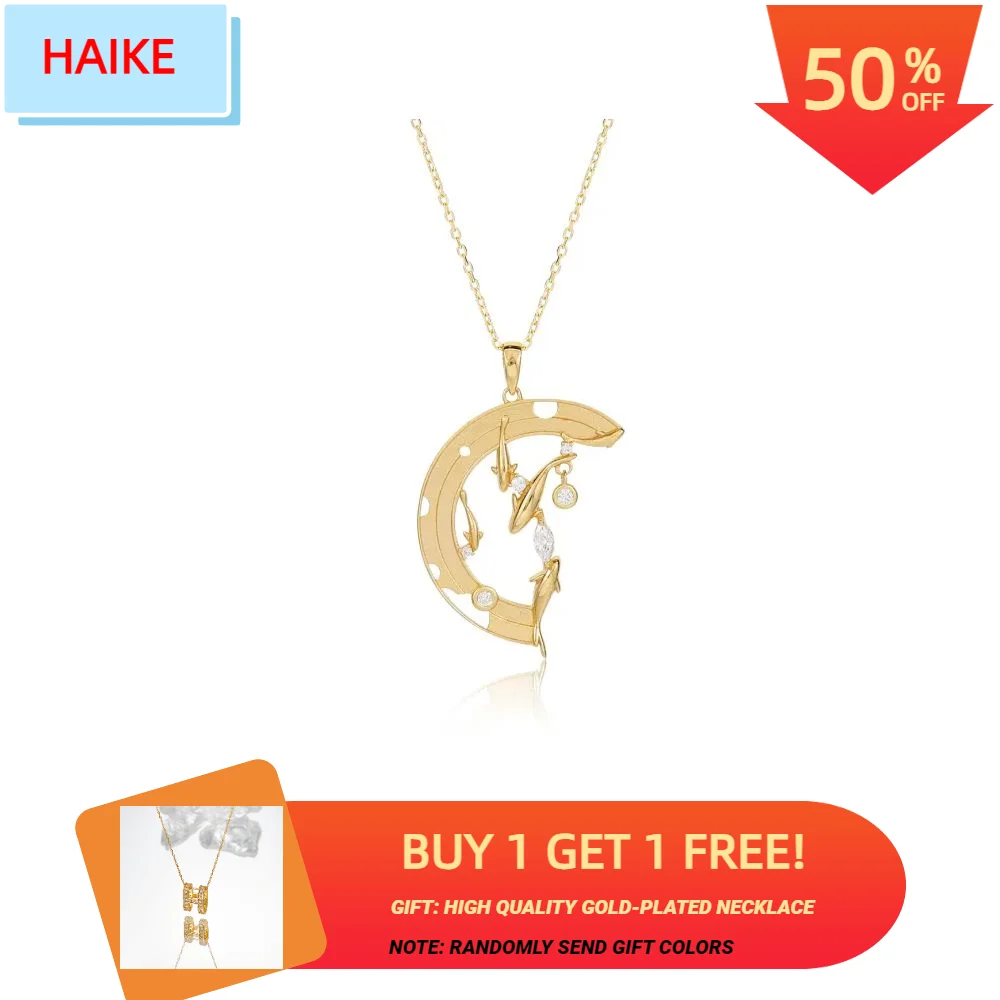HAIKE S925 Sterling Silver Necklace Original Happiness Dolphin Element Neckchain Playful and Cute Personalized Fashion Collar
HAIKE S925 Sterling Silver Necklace Original Happiness Dolphin Element Neckchain Playful and Cute Personalized Fashion Collar