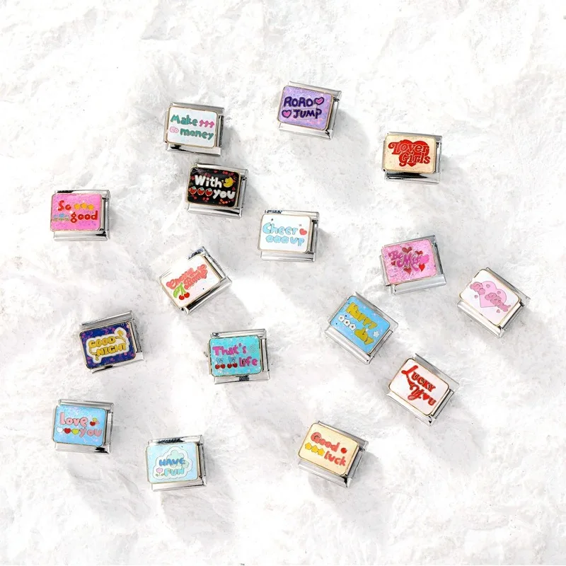 Lucky You Love You Happy Day Be Kind Make Money Italian Charm Links Fit 9mm Stainless Steel Bracelet DIY Making Gifts
Lucky You Love You Happy Day Be Kind Make Money Italian Charm Links Fit 9mm Stainless Steel Bracelet DIY Making Gifts
