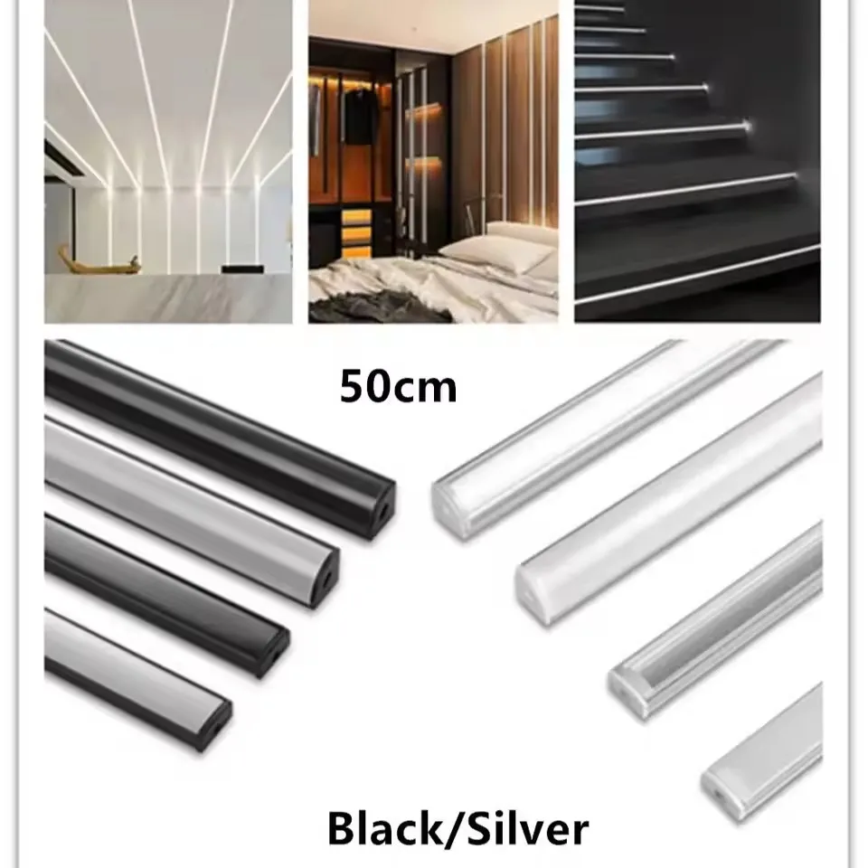 1-35Pcs Silver/Black LED Aluminum profile 0.5m/pcs LED Channel Holder Diffuser PC Cover U/V shape Corner for 2835 5050 COB Light
1-35Pcs Silver/Black LED Aluminum profile 0.5m/pcs LED Channel Holder Diffuser PC Cover U/V shape Corner for 2835 5050 COB Light