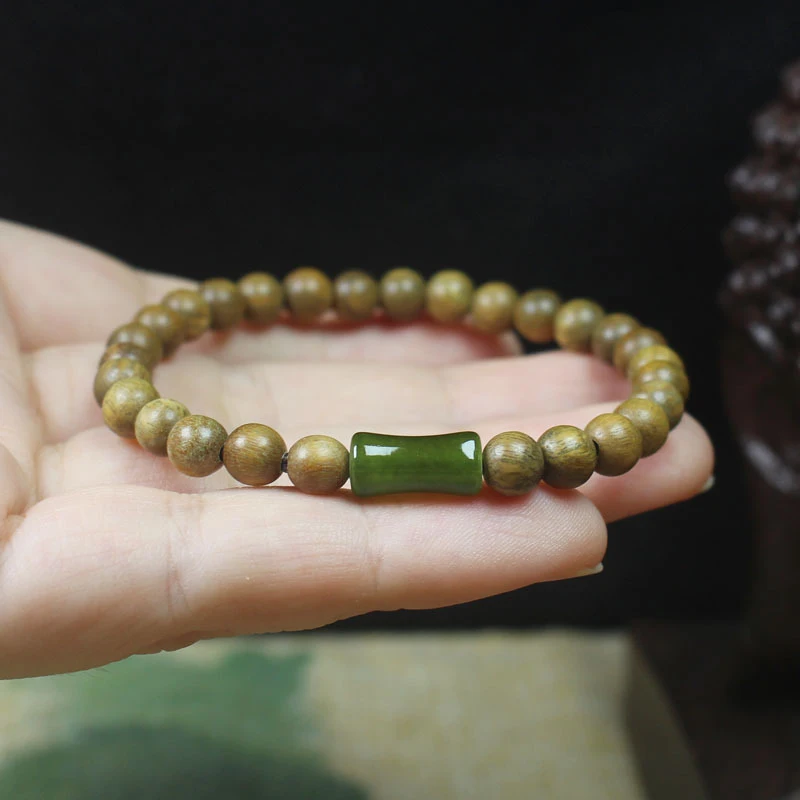 Green Sandalwood DIY Bamboo-Style Bead Bracelet 6mm Unisex Simple Style Prayer Bead Craft Accessory
Green Sandalwood DIY Bamboo-Style Bead Bracelet 6mm Unisex Simple Style Prayer Bead Craft Accessory