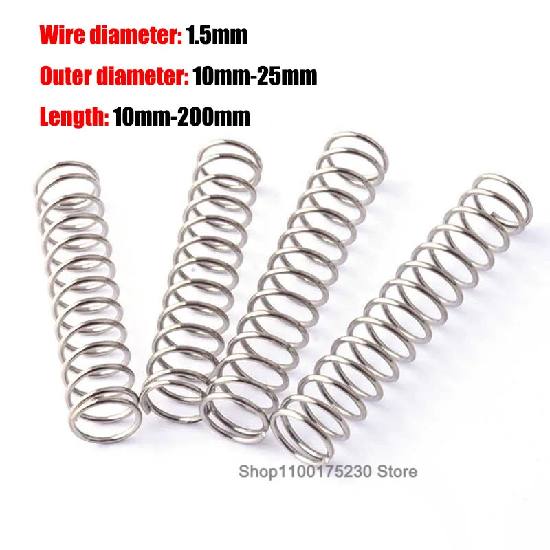 Wire Diameter 1.5mm 304 Stainless Steel Compression Spring Reture Spring Y-type Coil Pressure Springs OD 10mm-25mm
Wire Diameter 1.5mm 304 Stainless Steel Compression Spring Reture Spring Y-type Coil Pressure Springs OD 10mm-25mm