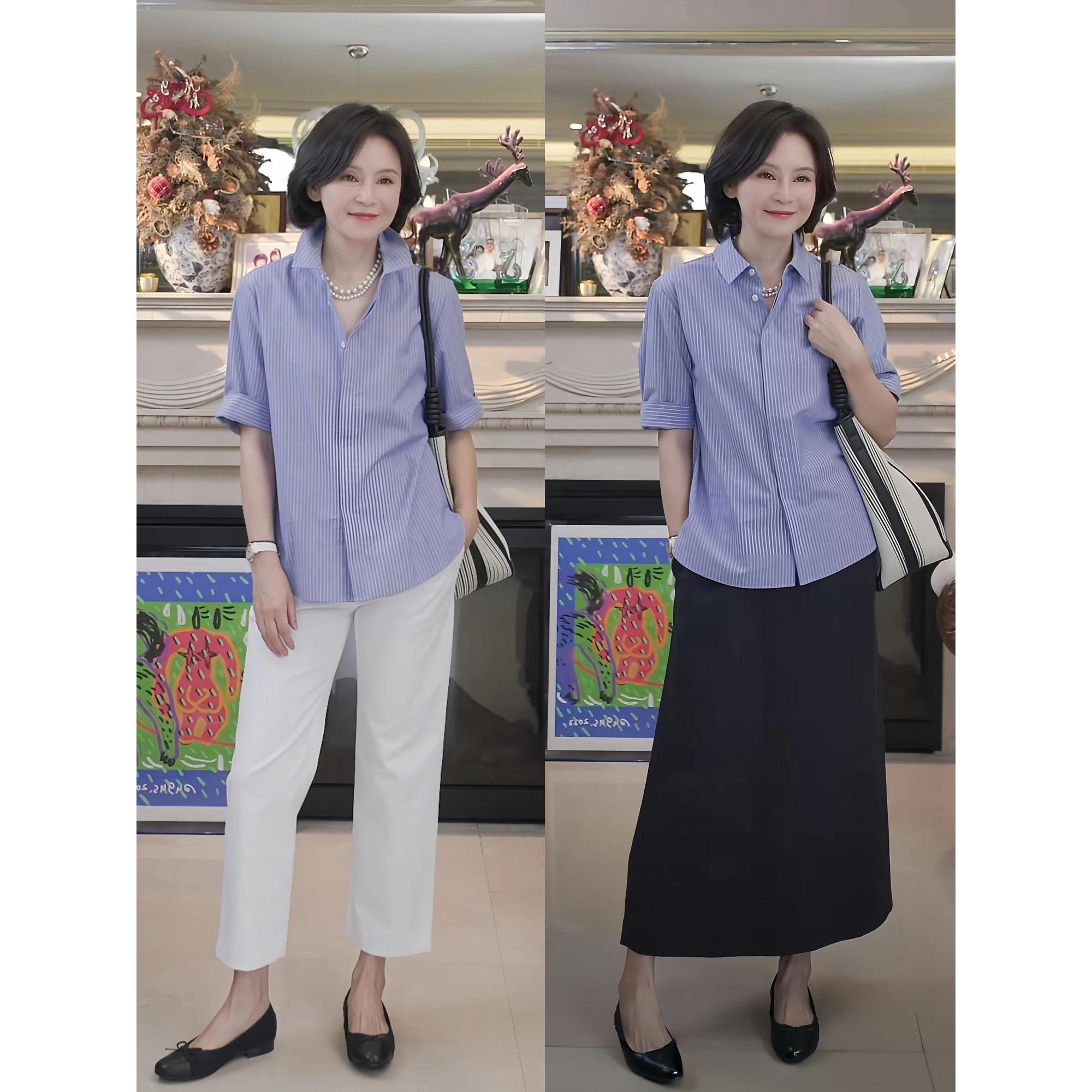 Faionable Casual Striped irt High nce Cotton Linen Weaving Proc Versatile Top Women's Loose Fit ort Sve
Faionable Casual Striped irt High nce Cotton Linen Weaving Proc Versatile Top Women's Loose Fit ort Sve