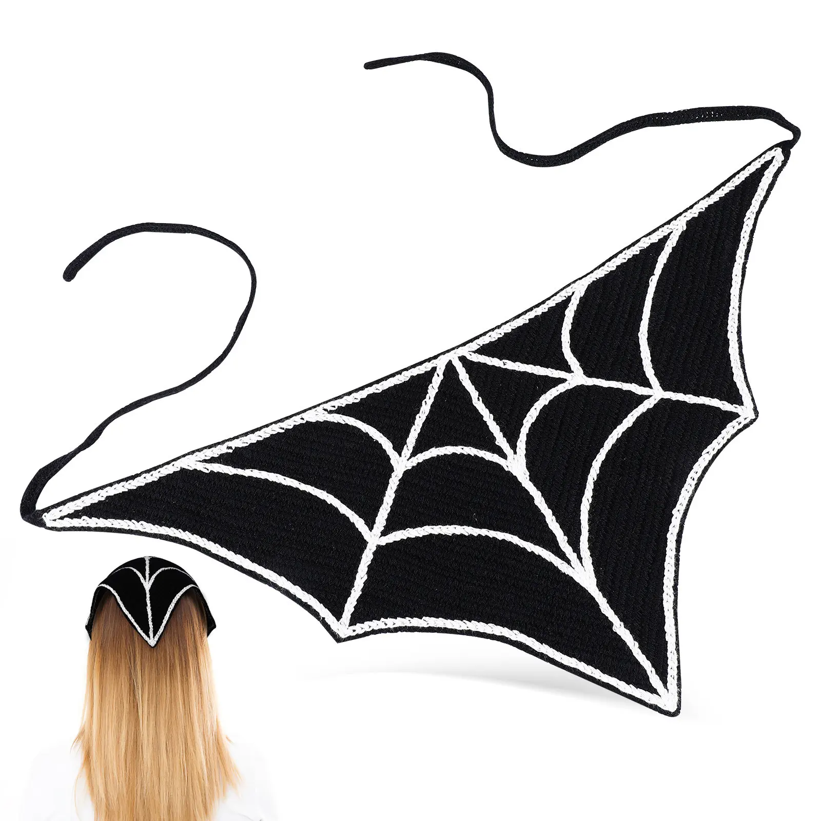 Spider Web Triangle Scarf Tie Bandana Headband Comfortable Breathable Hair Scarf Women Halloween Headwear Costume Accessory
Spider Web Triangle Scarf Tie Bandana Headband Comfortable Breathable Hair Scarf Women Halloween Headwear Costume Accessory