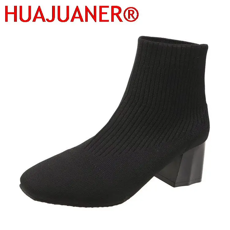 Stretch Sock Boots For Women Shoes Square Heel Yellow Knitting shoes Elastic Cottton Boots Lady Footwear
Stretch Sock Boots For Women Shoes Square Heel Yellow Knitting shoes Elastic Cottton Boots Lady Footwear