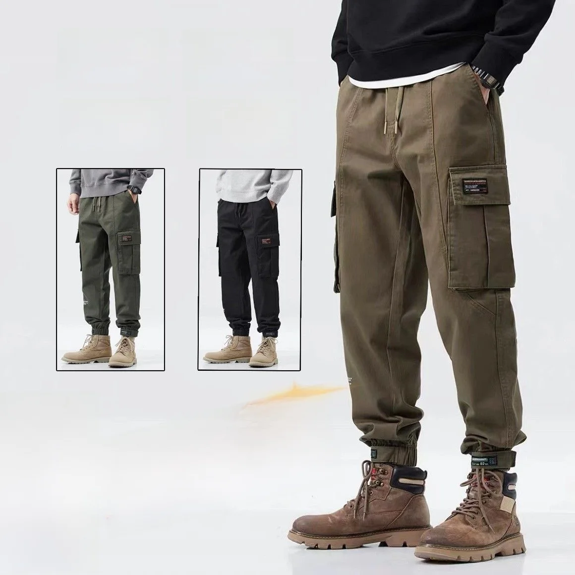 Мужские рабочие брюки большого размера, осенне-зимние, американского стиля, с завязками на талии, с большими карманами, с манжетами, весенние, повседневные, свободного кроя
Мужские рабочие брюки большого размера, осенне-зимние, американского стиля, с завязками на талии, с большими карманами, с манжетами, весенние, повседневные, свободного кроя
