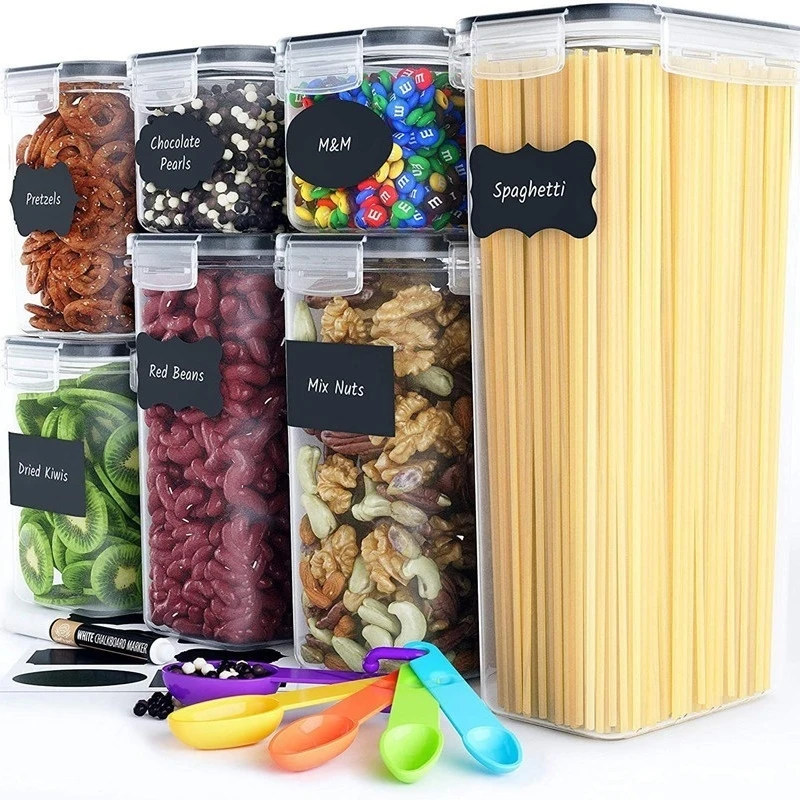 Sets Kitchen Stackable Sealed Jar Plastic Food Storage Box Multigrain Tank Bottle Dried Fruit Tea Storage Containers