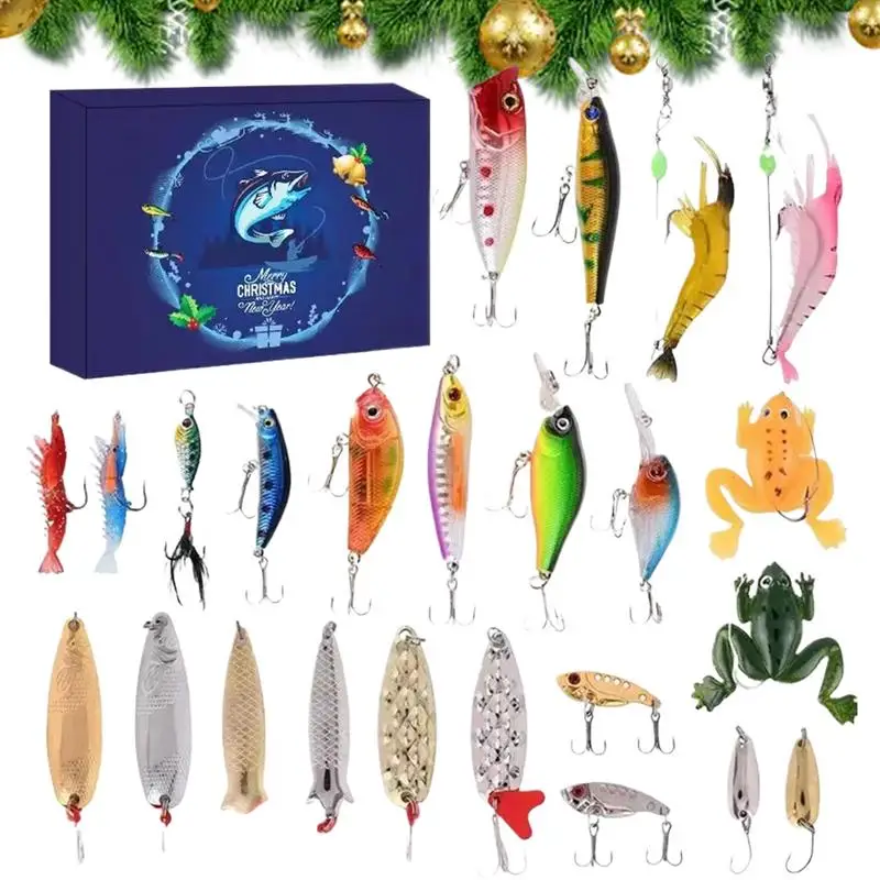 24 Days Christmas Advent Calendar Fishing Lure Set Lure Bait Advent Calendar Fish Tackle Set New Year Christmas Gift For Man
24 Days Christmas Advent Calendar Fishing Lure Set Lure Bait Advent Calendar Fish Tackle Set New Year Christmas Gift For Man