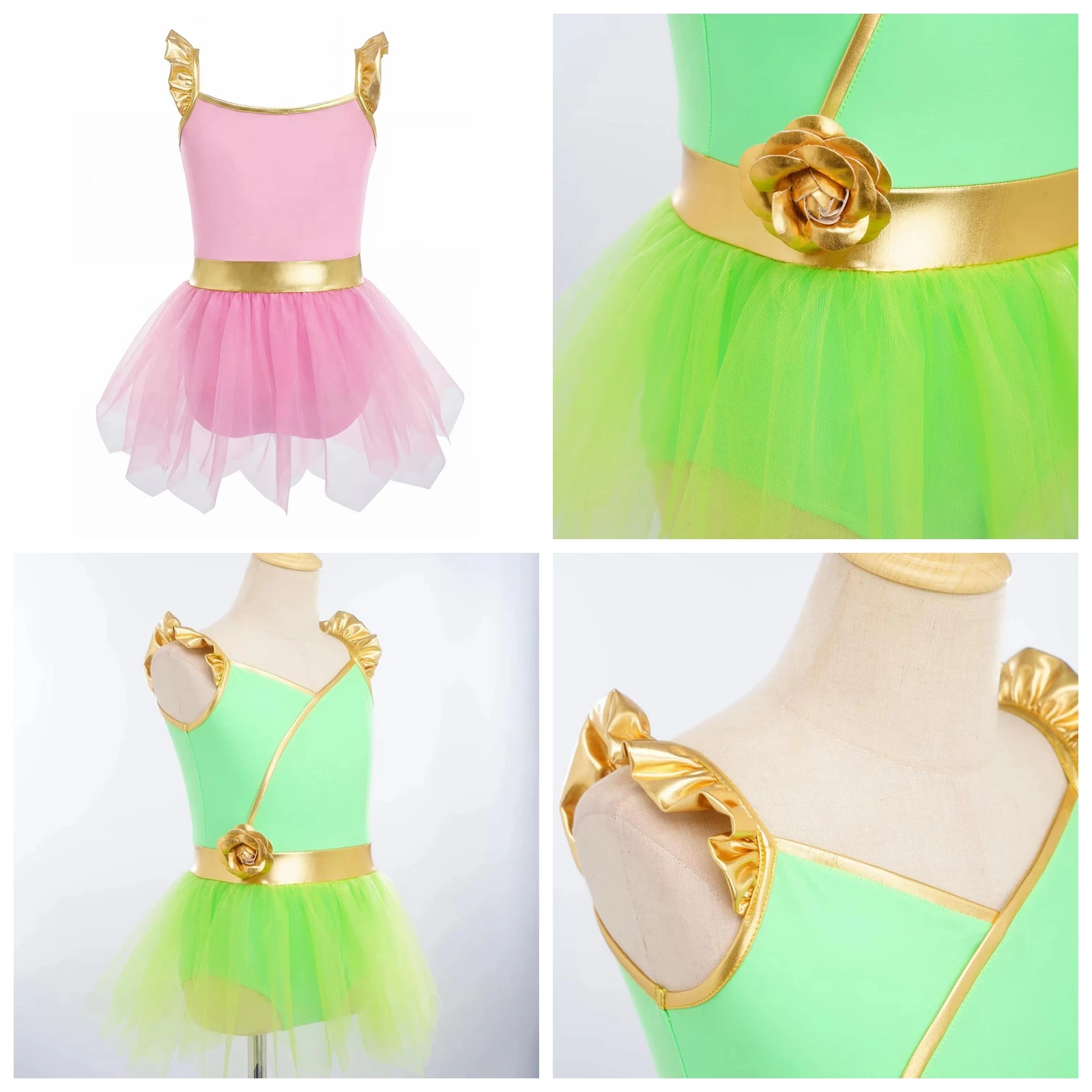 Childrens Ruffle Flying Sleeve Mesh Overlay Ballet Dance Leotards Dress Ballerina Carnival Festival Stage Performance Costumes
Childrens Ruffle Flying Sleeve Mesh Overlay Ballet Dance Leotards Dress Ballerina Carnival Festival Stage Performance Costumes